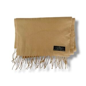 Luxury 100% Cashmere Beige Tan Scarf Wrap Shawl Unisex Germany Hand Tailored